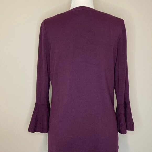 41 Hawthorn Tamzen Bell Sleeve Boatneck Sweater | Dark Purple | Medium | EUC - Picture 4 of 8